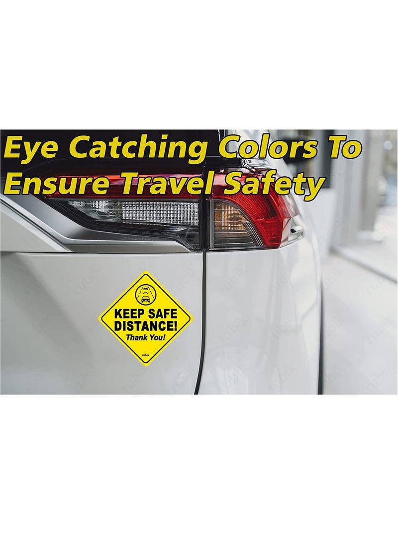 Rubik علامة سيارة شكرًا على الحفاظ على المسافة الآمنة ملصق ذاتي اللصق 1 قطعة علامة عاكسة قابلة للإزالة ضد السائقين المزعجين للسائقين الجدد طفل على متن الطائرة (12x12 سم) - Image 2