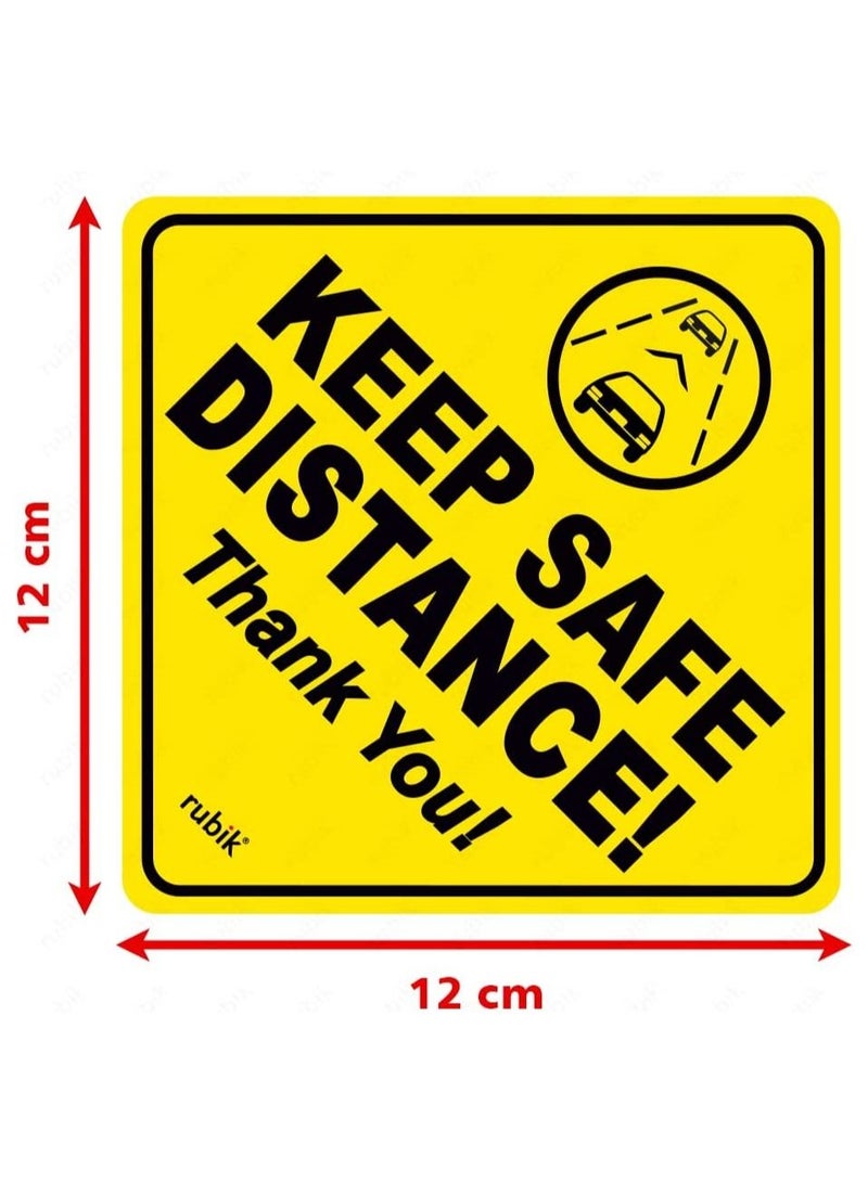 Rubik علامة سيارة شكرًا على الحفاظ على المسافة الآمنة ملصق ذاتي اللصق 1 قطعة علامة عاكسة قابلة للإزالة ضد السائقين المزعجين للسائقين الجدد طفل على متن الطائرة (12x12 سم) - Image 4