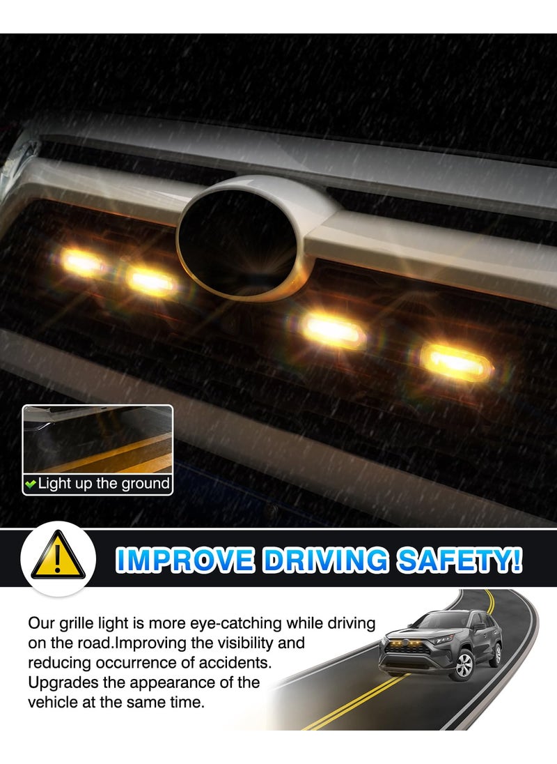 Autorder Autorder LED Grille Lights for Toyota RAV4 2025 2024 2023 2022 2021 2020 2019 Accessories Front Warning Bulbs with Amber Light and White Light 4PCS (Not Fit for Adventure/RAV4 PHEV)  - Image 4
