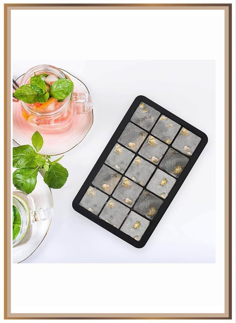 Large Silicone Ice Cube Tray Cubes Mold with a Cover, Stackable Big Silicone Square Ice Molds for Whiskey, Cocktails, Bourbon, Soups, Frozen Treats, Easy Release BPA Free 18*12*4cm - Image 3