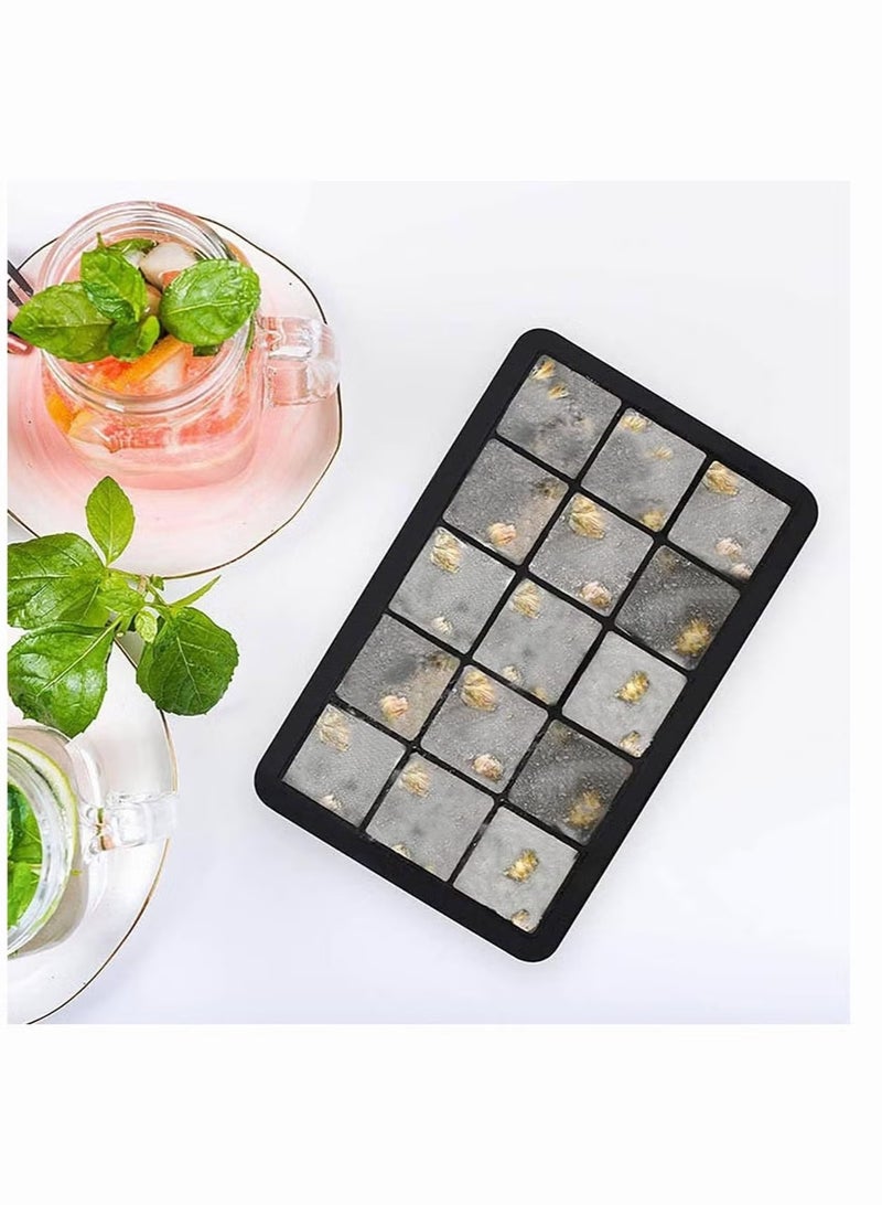 Large Silicone Ice Cube Tray Cubes Mold with a Cover, Stackable Big Silicone Square Ice Molds for Whiskey, Cocktails, Bourbon, Soups, Frozen Treats, Easy Release BPA Free 18*12*4cm - Image 3