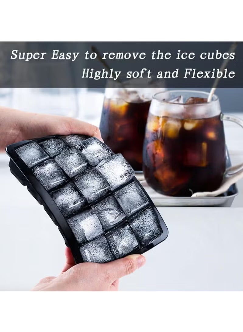 قالب ثلج كبير من السيليكون بقاعدة - صواني ثلج قابلة للتكديس للمشروبات والحساوى، سهل الفتح وخالي من BPA (مقاس ١٨ ١٢ ٤ سم) - Image 3
