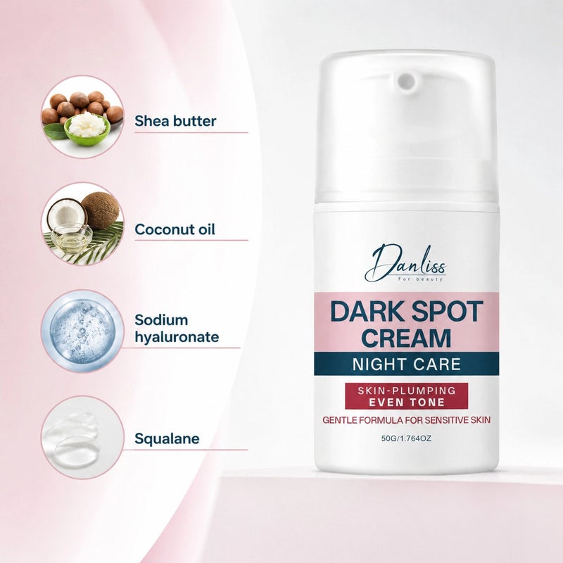 Danliss Night Cream for Dark Spot Corrector 50g - Vacuum-press formula for sensitive skin, plumping, brightening, and fading dark spots - Image 2