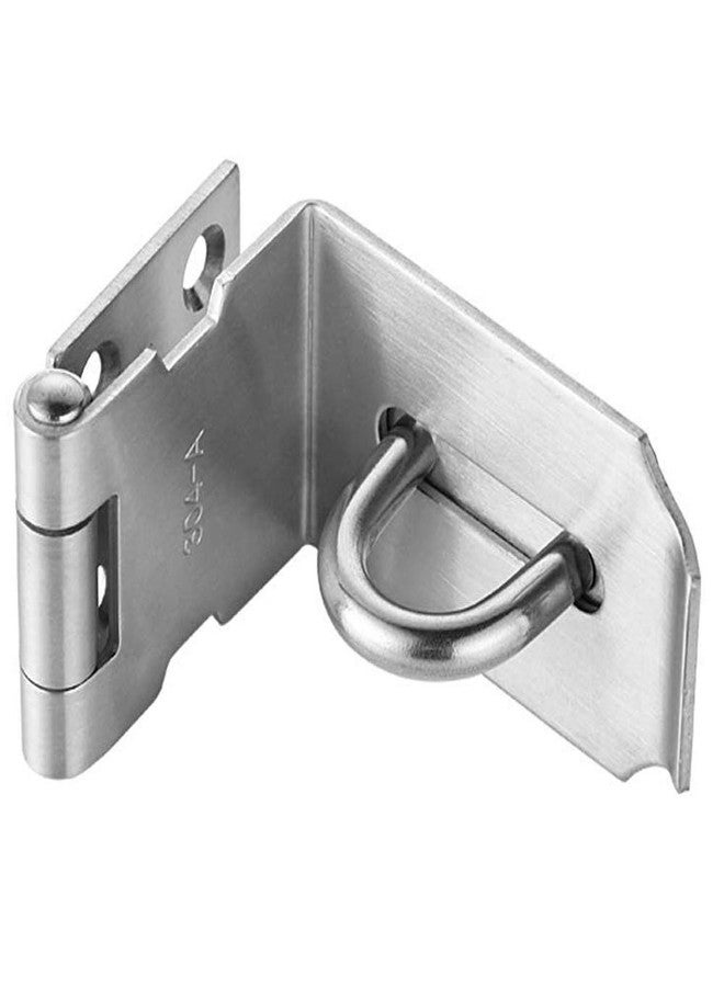 WANLIAN 2 Pack 90 Degree Right Angle Padlock Hasp, Door Hasp Latch 90 Degree for Push/Sliding/Barn Door, 2.0 mm Thickness Satin Nickel, 4 Inch - Image 2