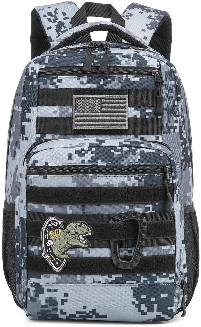 SunForMorning Kids Tactical Backpack Army Molle Bookbag Military Boys Backpack for School, Outdoor, Camping, Black Digital CM - Image 1