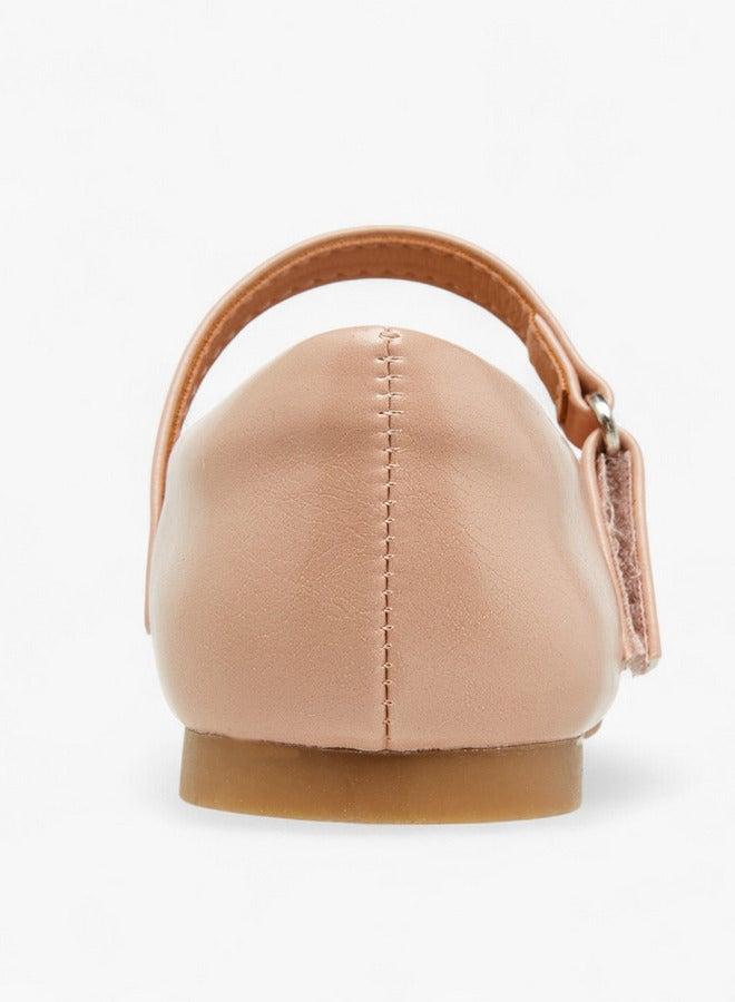 جونيورز حذاء باليرينا بلمسة زهور وإغلاق بخطاف وحلقة - Image 5
