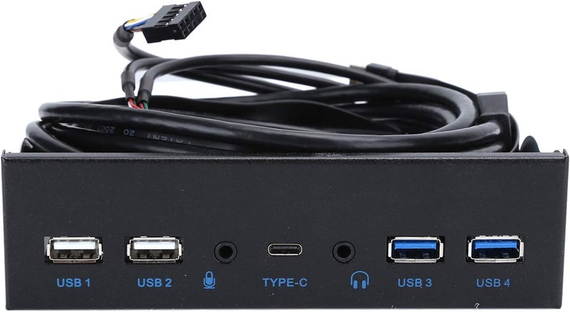 Dilwe محور USB أمامي إضافي مع 2 منفذ USB 302 منفذ USB 20 إخراج صوتي مدخل ميكروفون منفذ USB C محرك بصري 525 بوصة لوحة توسيع الكمبيوتر لسطح المكتب - Image 3