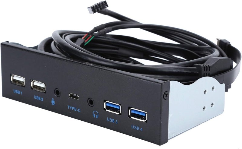 Dilwe محور USB أمامي إضافي مع 2 منفذ USB 302 منفذ USB 20 إخراج صوتي مدخل ميكروفون منفذ USB C محرك بصري 525 بوصة لوحة توسيع الكمبيوتر لسطح المكتب - Image 4