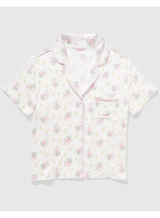 آري من امريكان ايجل Aerie Real Soft® Short Sleeve Pajama Shirt