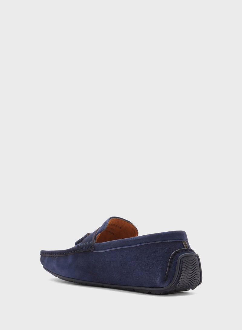 Robert Wood Tassel Detail Genuine Suede Leather Loafers  - Image 2