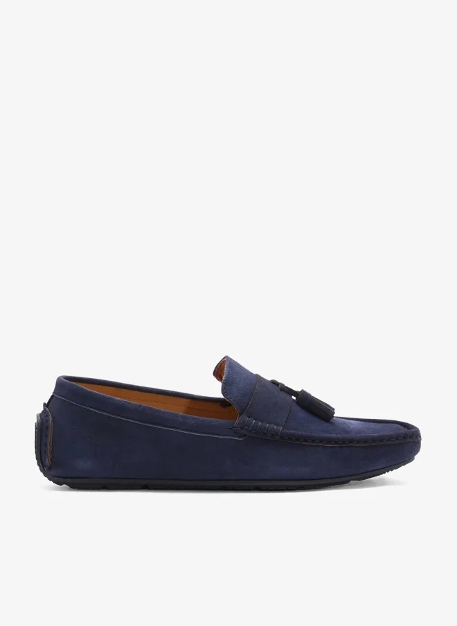 Tassel Detail Genuine Suede Leather Loafers