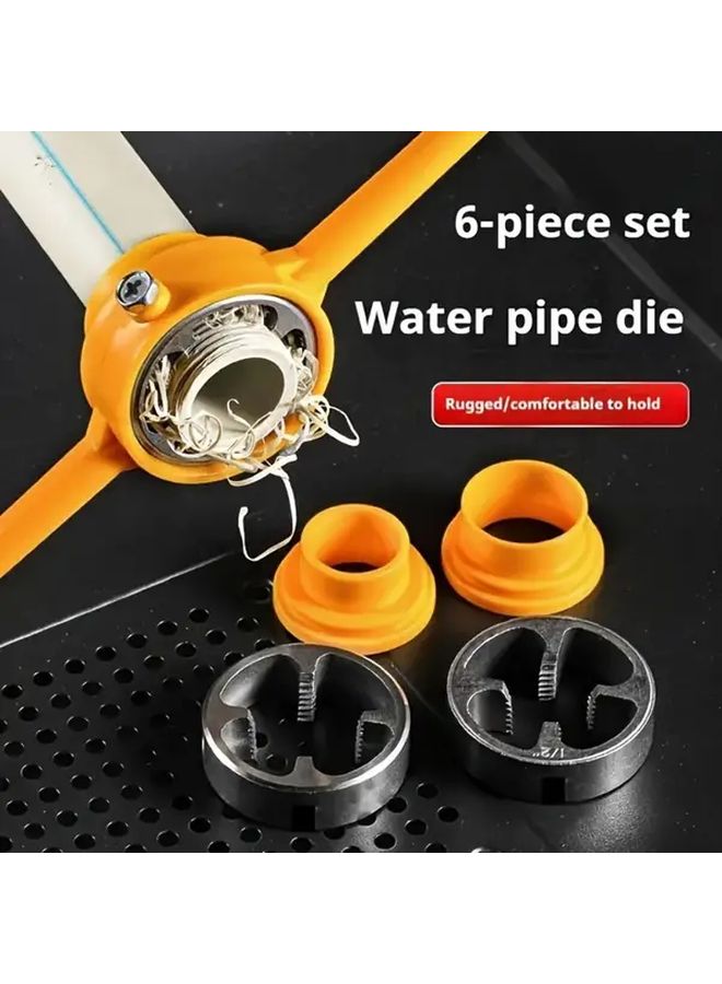 Yellow 6pcs Plastic Pipe Thread Tap Set Easy to Use Threading Tool for DIY Professional Plumbing - Image 5