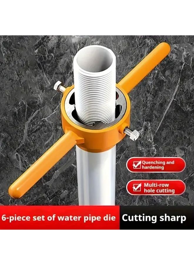 Yellow 6pcs Plastic Pipe Thread Tap Set Easy to Use Threading Tool for DIY Professional Plumbing - Image 2