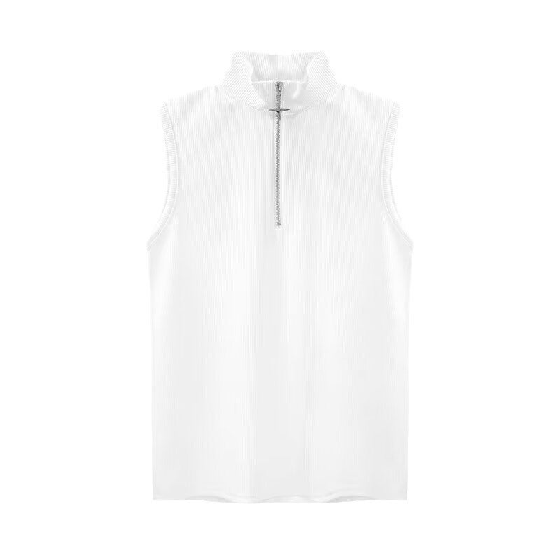 Mens Sleeveless T-Shirt Vest Summer Casual White - Image 3