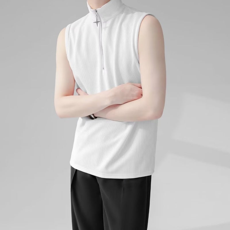 Mens Sleeveless T-Shirt Vest Summer Casual White - Image 2