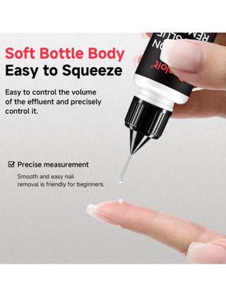 10ml Pinpoint Nail Glue Remover for Press on, Multi-Functional Remover for Nails Tips, Gentle Glue Remover for Gel x Nails, Non-Acetone Nail Polish Remover. - view 3