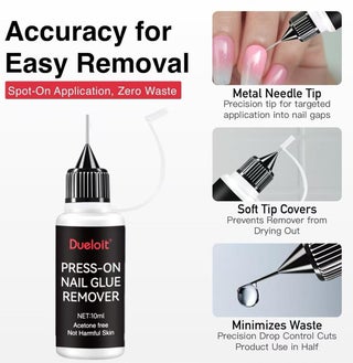 10ml Pinpoint Nail Glue Remover for Press on, Multi-Functional Remover for Nails Tips, Gentle Glue Remover for Gel x Nails, Non-Acetone Nail Polish Remover. - view 4