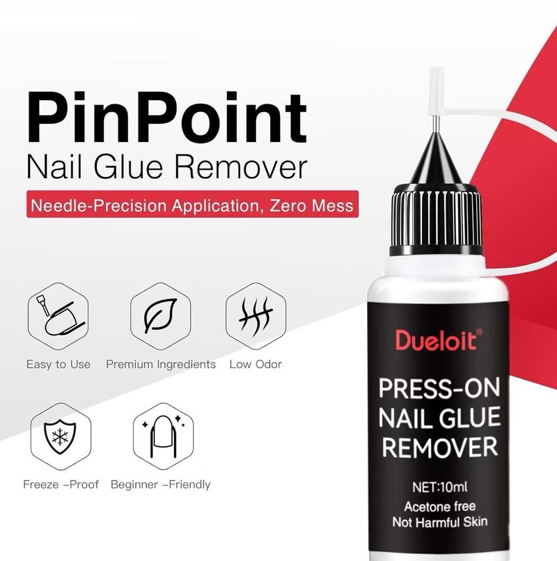 Dueloit 10ml Pinpoint Nail Polish Remover For Press On, Multi-Functional Remover For Nails Tips, Gentle Glue Remover For Gel x Nails, Non-Acetone Nail Polish Remover. - Image 5