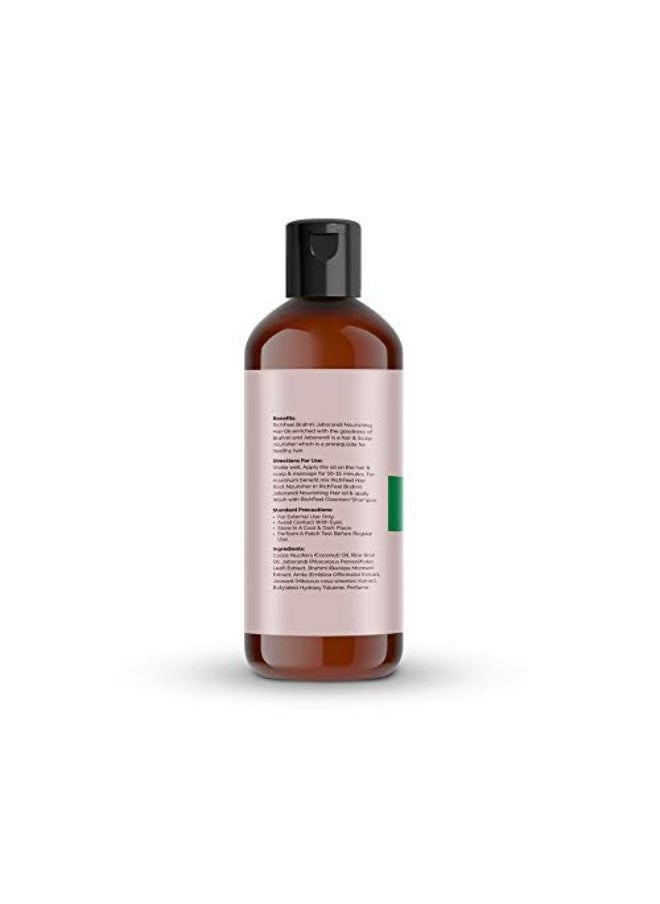Richfeel - Brahmi Jaborandi Hair Oil | Controls Hair Fall | Promotes Hair Growth | Trichologist Developed Formula | For Men & Women | No Mineral Oils Or Silicones | 80 Ml - Pack Of 2 - Image 1
