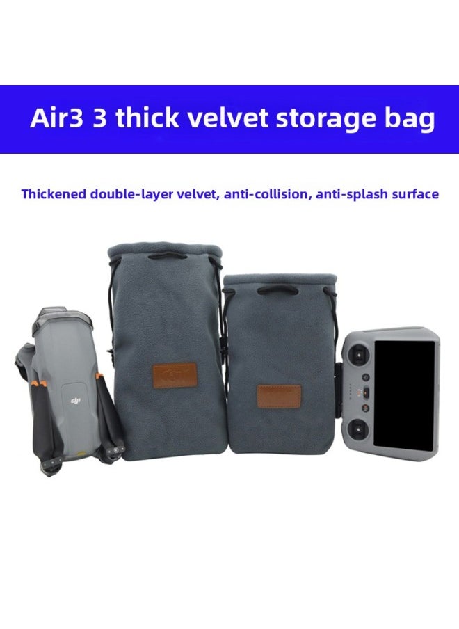 For DJI AIR 3S/3 Thickened Flannel Storage Bag Portable Anti-bump Handbag Bundle Pocket-Color:Body + Remote Control Bag Set-Specifications:For DJI Air 3  - Image 2