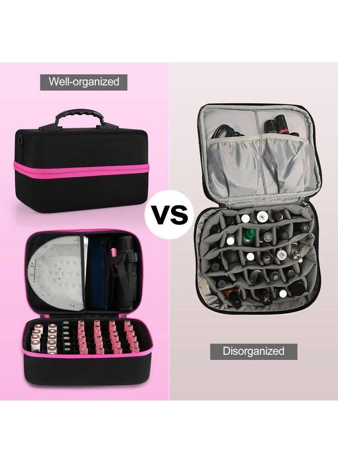 Yewltvep - Nail Polish Organizer Case, 42+ Bottles Nail Polish Storage Supplies Organizer Nail Bags Box Organizer Carrying Case for Nail Stuff, Tool, Nail Kit Bag Box Holder for Salon Home DIY Nail Tech Gift - Image 1