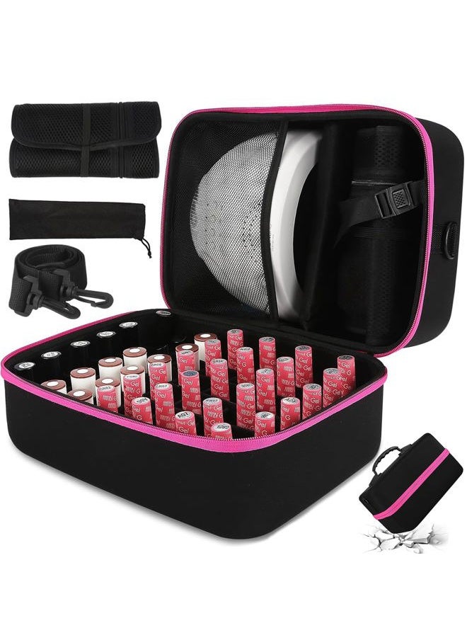 Yewltvep - Nail Polish Organizer Case, 42+ Bottles Nail Polish Storage Supplies Organizer Nail Bags Box Organizer Carrying Case for Nail Stuff, Tool, Nail Kit Bag Box Holder for Salon Home DIY Nail Tech Gift - Image 1