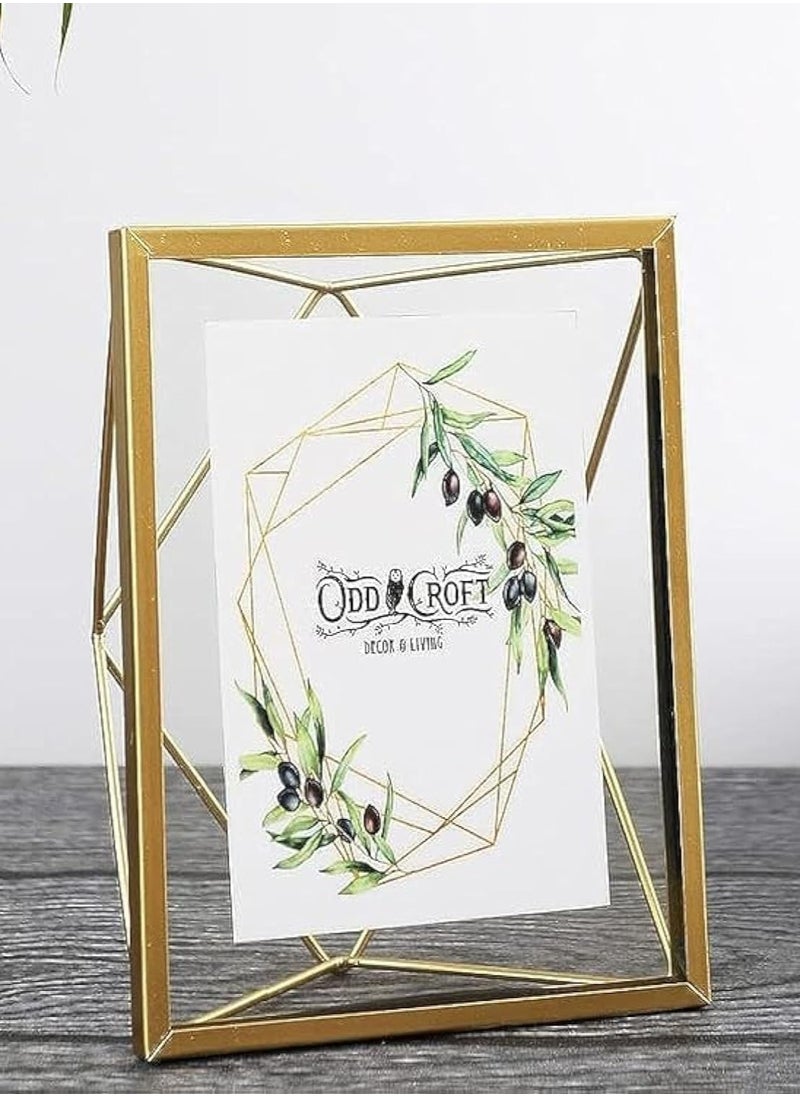 Decorhills Gallery Modern Gold Metal Photo Display Frame 4x6 Inch | Sleek Vertical Design | Durable Glass Cover | Wall-Mount & Tabletop | Elegant Gold Finish | Home & Office Decor  - Image 1