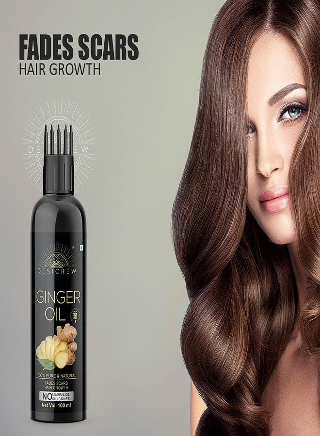 Desicrew Cold-Pressed Amla & Ginger Hair Oil in Combo - Moisturizing & Healing, For Skin, Hair Care, Eyelashes (100 ml + 100 ml) With Applicator - Image 4