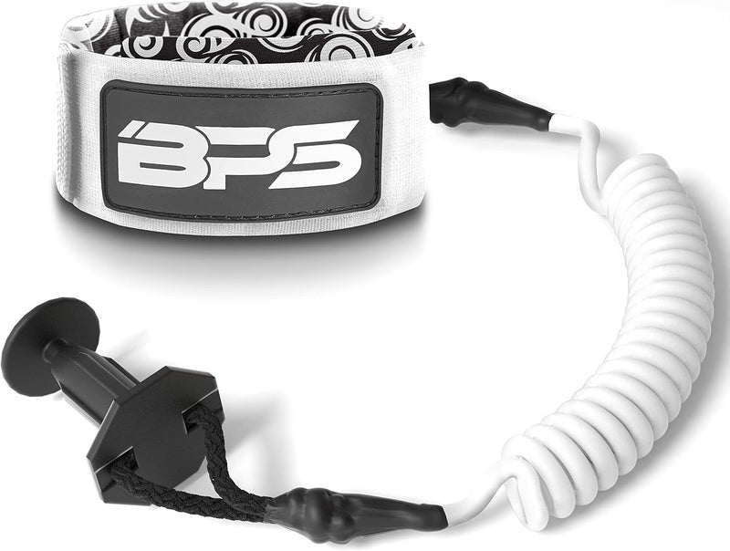 BPS New Zealand ‘Storm’ Bodyboard Leash – Premium Coil 4ft Coiled Wrist Boogie Board Leashes with Plug - Image 1