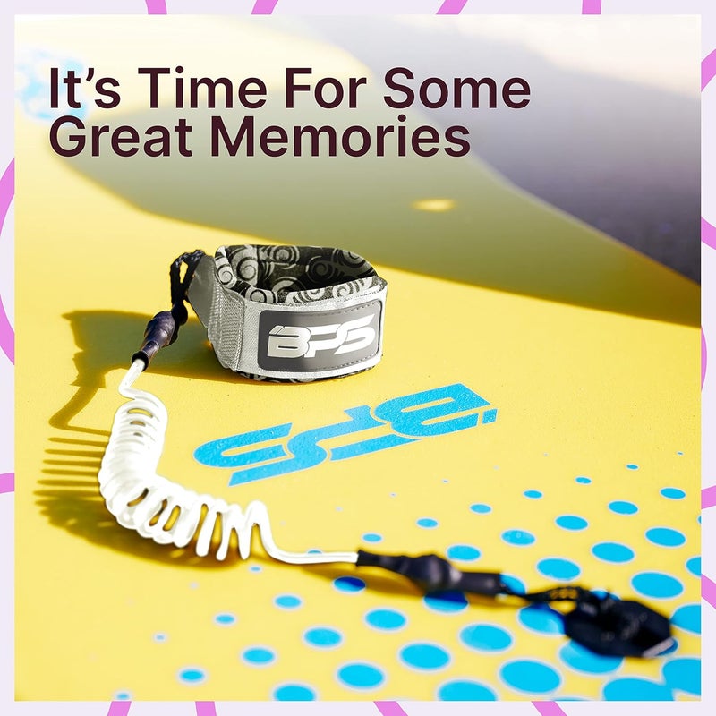 BPS New Zealand ‘Storm’ Bodyboard Leash – Premium Coil 4ft Coiled Wrist Boogie Board Leashes with Plug - Image 3