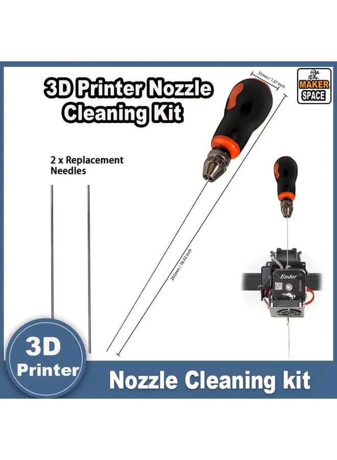 4pcs 3D Printer Nozzle Cleaning Kit with 1 Grip 3 Needles Remove Clog 1.75mm - Image 4