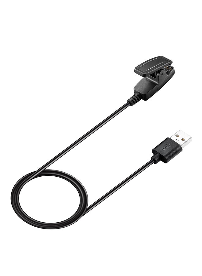 كابل شاحن USB للساعات الذكية مع ملقط تثبيت أسود - Image 1