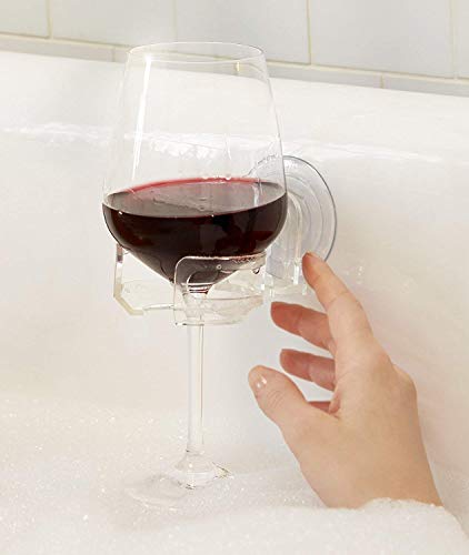 SipCaddy The Original SipCaddy Shower Beer & Bath Wine Holder | Portable Drink Cupholder | Shower Caddy | Beer, Wine, Shampoo Holder | American-Made Suction Cup | Clear - Image 2