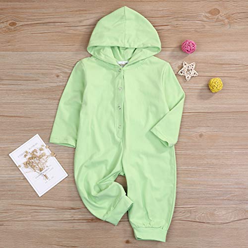 Noubeau Interesting Infant Baby Kids Cartoon Dinosaur Hooded Romper Jumpsuit Layette Sets Clothes(Green, 6-12 Months) - Image 3