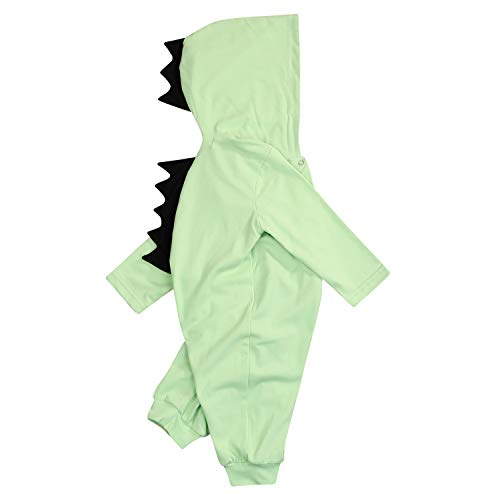 Noubeau Interesting Infant Baby Kids Cartoon Dinosaur Hooded Romper Jumpsuit Layette Sets Clothes(Green, 6-12 Months) - Image 2