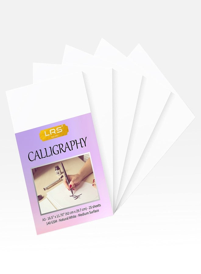 LRS Calligraphy Paper Natural shade - Little Grainy - 140GSM - (A3 Size - 25 Sheets) - Image 1