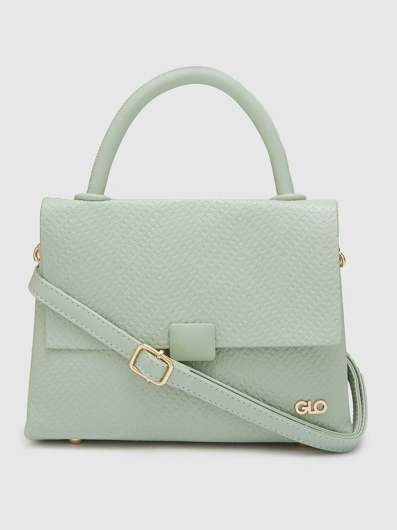 globus Globus Women Mint Green Textured Casual Handheld Bag