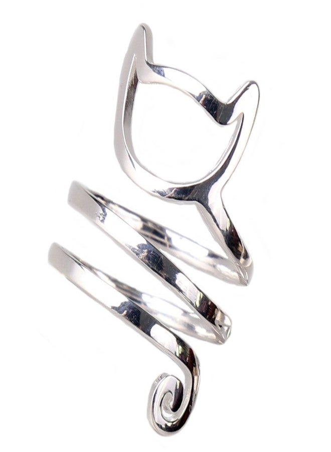Helen de Lete Innovative Lovely Cat Kitty Sterling Silver Ring Updated Version for Adult Women - Image 1