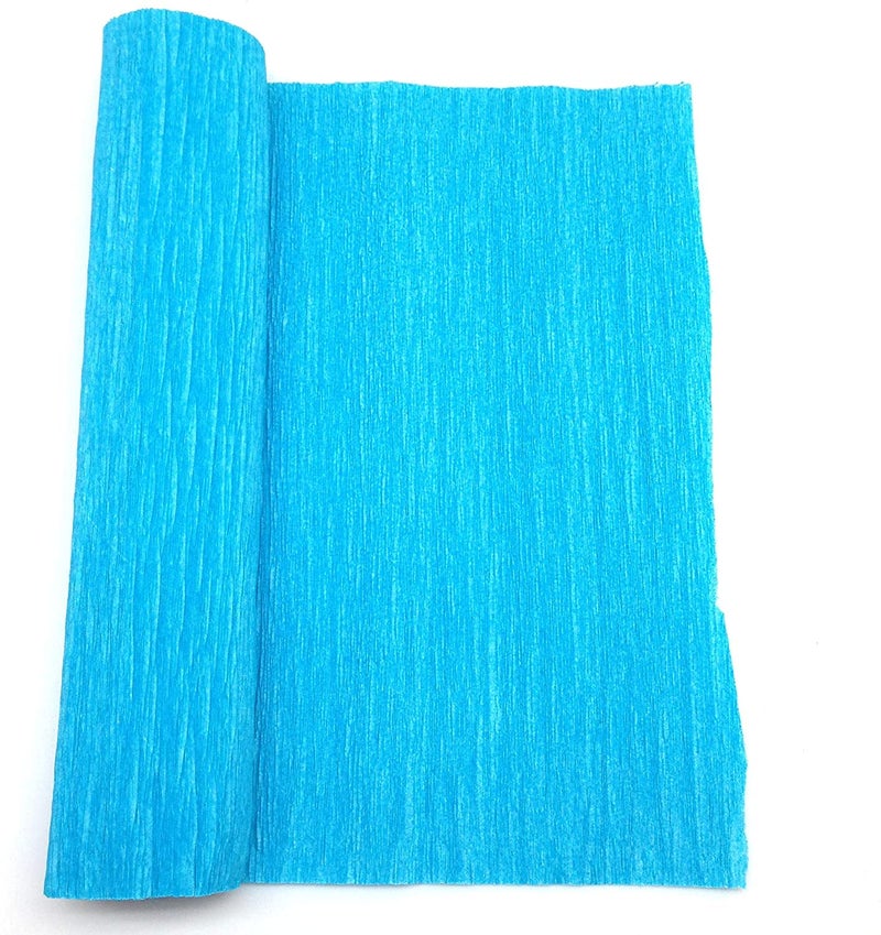 3A Featuretail 8ft Length/20in Width Crepe Paper Roll/Wrinkled Paper for Flower Making, Bouquet Wrapping and Craft (Blue, 2 Roll) - Image 2