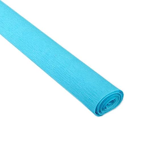 3A Featuretail 8ft Length/20in Width Crepe Paper Roll/Wrinkled Paper for Flower Making, Bouquet Wrapping and Craft (Blue, 2 Roll) - Image 1