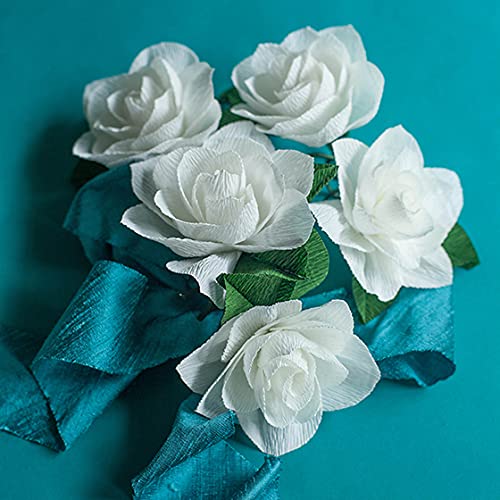 3A Featuretail 8ft Length/20in Width Crepe Paper Roll/Wrinkled Paper for Flower Making, Bouquet Wrapping and Craft (Blue, 2 Roll) - Image 5