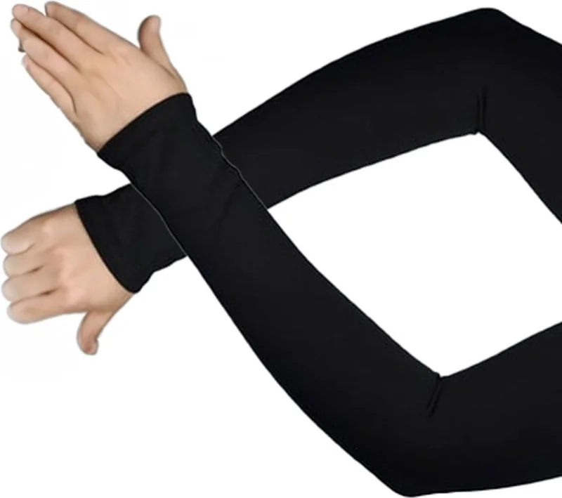Sonbahar Moda Autumn Fashion Women Hijab Combed Cotton Prayer Armband Black Plain 1 Pair