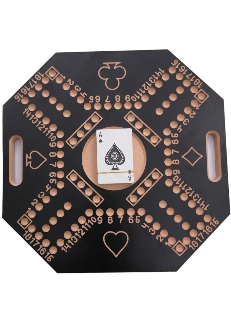 FWM Jackaroo for 4 Players Board Game Strategic Planning Fine Black Wood Good Quality Plastic Play Card Board Size 38*38*2CM Board 16 Marbles - Image 2