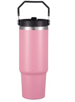 TIGER 900ml Stainless Steel Leak-Proof Travel Tumbler Mug – Double Wall Vacuum Insulated Sipper Bottle with Straw & Lid, Ideal for Car, Office, Travel & Gym (Pink)  - Image 1