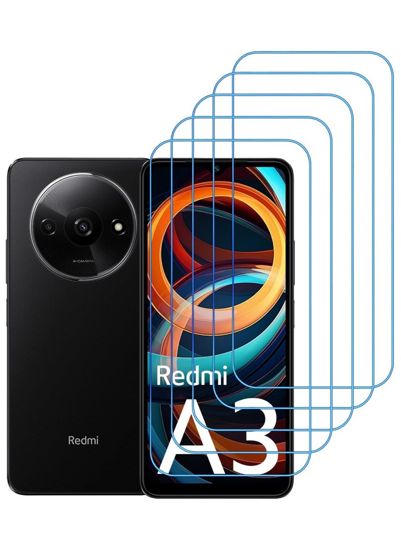 ACLIX 5 Pieces Antistatic ESD Dustproof Premium Quality High Definition Clear Tempered Glass Screen Protector Designed For Xiaomi Redmi A3 - Image 1