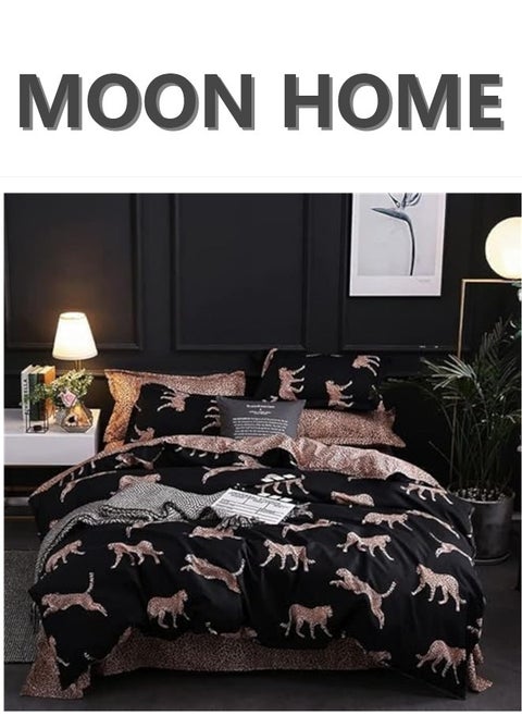King/Queen/Single size Soft and Breathable Microfiber Hypoallergenic Beautiful Design Duvet Cover Set ,set includes 1 Comforter Cover, 1 Fitted Bedsheet, 4 Pillowcases