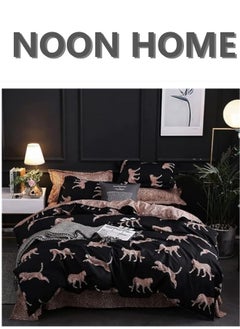 MOON HOME King/Queen/Single size Soft and Breathable Microfiber Hypoallergenic Beautiful Design Duvet Cover Set ,set includes 1 Comforter Cover, 1 Fitted Bedsheet, 4 Pillowcases  - Image 2