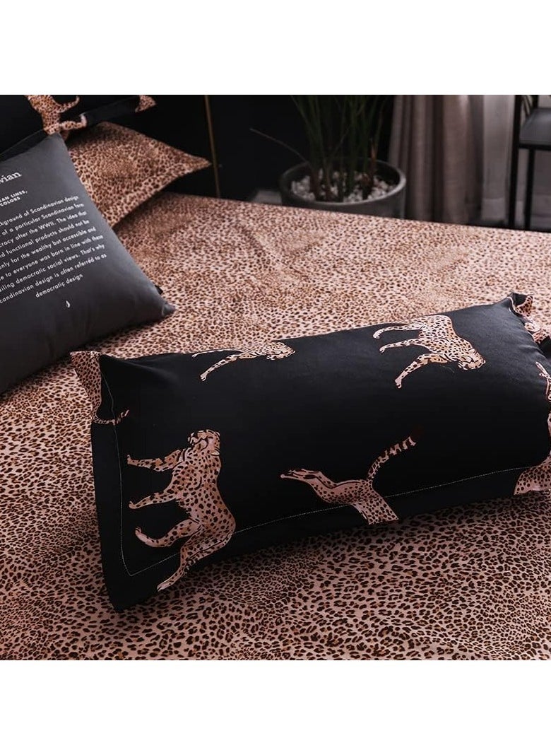 MOON HOME King/Queen/Single size Soft and Breathable Microfiber Hypoallergenic Beautiful Design Duvet Cover Set ,set includes 1 Comforter Cover, 1 Fitted Bedsheet, 4 Pillowcases  - Image 5
