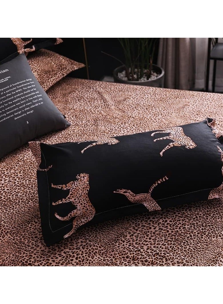 MOON HOME King/Queen/Single size Soft and Breathable Microfiber Hypoallergenic Beautiful Design Duvet Cover Set ,set includes 1 Comforter Cover, 1 Fitted Bedsheet, 4 Pillowcases  - Image 4