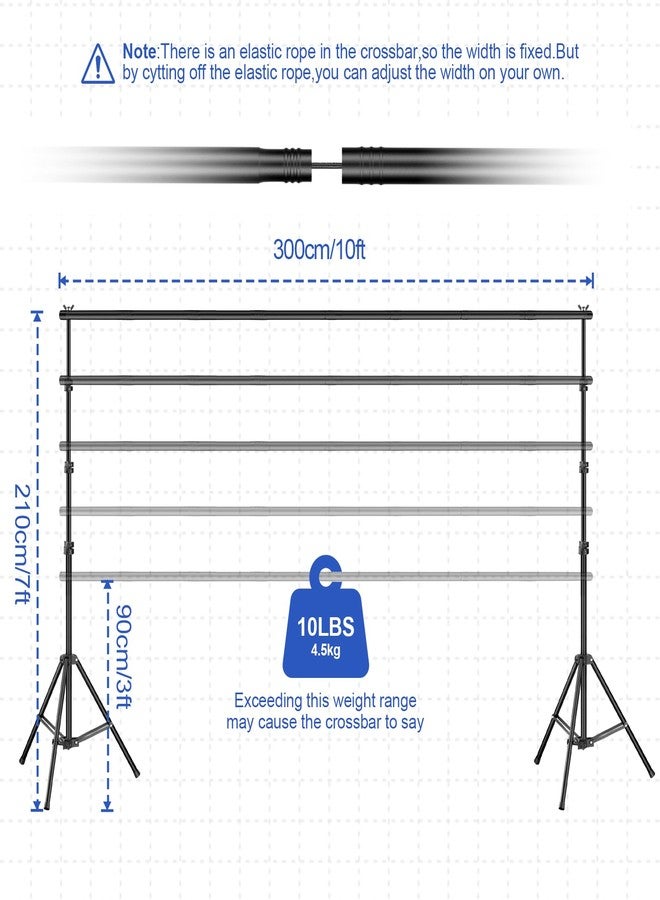 Qoolfoto Backdrop Stand 10x6.6ft(WxH), Photo Studio Adjustable Background Stand Support System Kit with 8 Crossbars, 8 Clamps and Carrying Bag for Parties, Wedding, Photography, Decoration - Image 3
